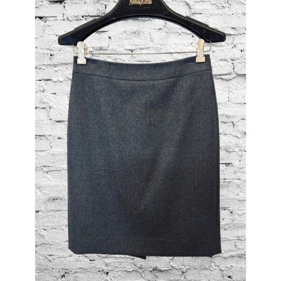 J. Crew Gray No. 2 Pencil Skirt 100% Wool Lined Straight Career Size 0 - Picture 1 of 8